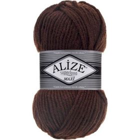 Alize Süperlana Maxi 26 Kahverengi Yünlü İplik