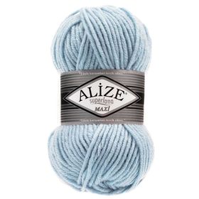 Alize Superlana Maxi 480 Lıght Blue Açık Mavi Yünlü İplik