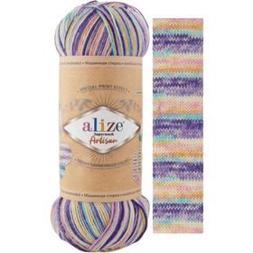 Alize Superwash Artisan 9003 Renkli Örgü İpi