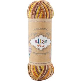 Alize Superwash Artisan 9006 Renkli Örgü İpi