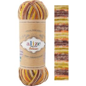 Alize Superwash Artisan 9006 Renkli Örgü İpi