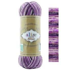 Alize Superwash Artisan 9011 Renkli Örgü İpi