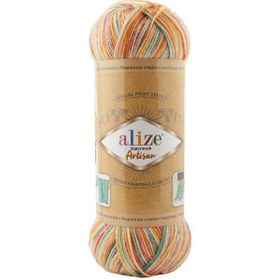 Alize Superwash Artisan 9012 Renkli Örgü İpi