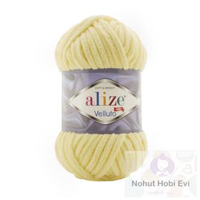 Alize Velluto 13 Açık Sarı 100 gr Örgü İpi