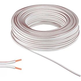 Alkan H03VH-H 2 x 0.75 mm 30 mt Tam Bakır Beyaz Bitişik Yassı Kordon Hoparlör Kablosu