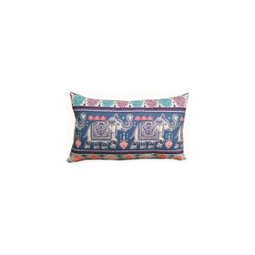 Alkan Homes 43 x 43 cm Renkli Kırlent Dünyası Dikdörtgen Fil Figürlü Dijital Baskılı Yastık Kırlent Kılıfı