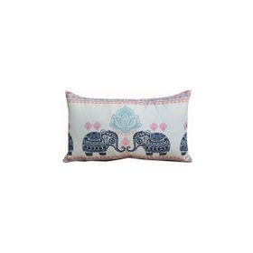 Alkan Homes 43 x 43 cm Renkli Kırlent Dünyası Dikdörtgen Fil Figürlü Dijital Baskılı Yastık Kırlent Kılıfı