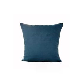Alkan Homes 43X43 Çift Taraflı Petrol Mavi Rengi Kadife Dokulu Yastık Kırlent Kılıfı