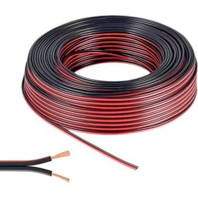 Alkan Kablo H03VH-H 2 x 0.75 mm Tam Bakır Siyah Renk 15 mt Bitişik Yassı Kordon Hoparlör Kablosu