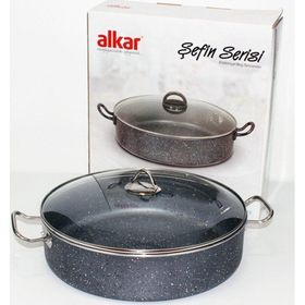 Alkar 40 cm Gri Şefin Pırlanta Basık Tencere