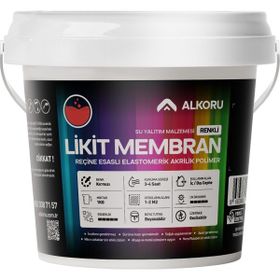 Alkoru 1 kg Kırmızı Likit Membran Renkli Reçine Esaslı Sıvı Su Yalıtım Malzemesi