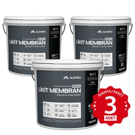Alkoru Bitüm 1K Likit Membran Kauçuk ve Elyaf Katkılı 3x13 kg Sıvı Su Yalıtım Malzemesi