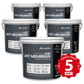 Alkoru Bitüm 1K Likit Membran Kauçuk ve Elyaf Katkılı 5x13 kg Sıvı Su Yalıtım Malzemesi