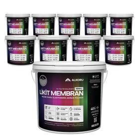Alkoru Gri Likit Membran Renkli Reçine Esaslı 10x13 kg Sıvı Su Yalıtım Malzemesi