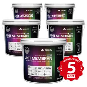 Alkoru Gri Likit Membran Renkli Reçine Esaslı 5x13 kg Sıvı Su Yalıtım Malzemesi
