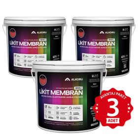 Alkoru Kırmızı Likit Membran Renkli Reçine Esaslı 3x13 kg Sıvı Su Yalıtım Malzemesi