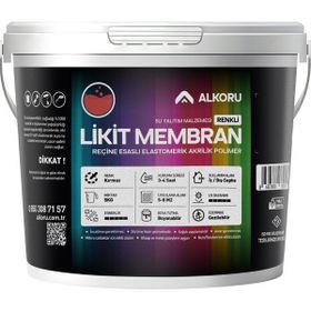 Alkoru Kırmızı Likit Membran Renkli Reçine Esaslı 5 kg Sıvı Su Yalıtım Malzemesi