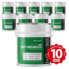 Alkoru Lite Likit Membran Kauçuk ve Elyaf Katkılı 10x15 kg Sıvı Su Yalıtım Malzemesi