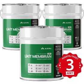 Alkoru Lite Likit Membran Kauçuk ve Elyaf Katkılı 3x15 kg Sıvı Su Yalıtım Malzemesi