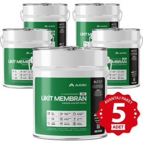 Alkoru Lite Likit Membran Kauçuk ve Elyaf Katkılı 5x15 kg Sıvı Su Yalıtım Malzemesi