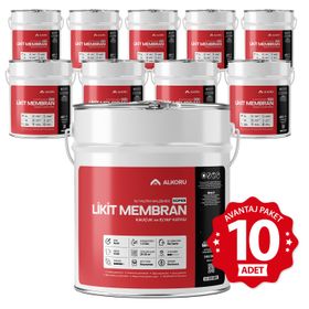 Alkoru Süper Likit Membran Kauçuk ve Elyaf Katkılı 10x15 kg Sıvı Su Yalıtım Malzemesi