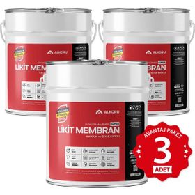 Alkoru Süper Likit Membran Kauçuk ve Elyaf Katkılı 3x15 kg Sıvı Su Yalıtım Malzemesi