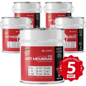 Alkoru Süper Likit Membran Kauçuk ve Elyaf Katkılı 5x15 kg Sıvı Su Yalıtım Malzemesi