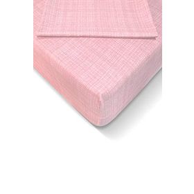 Alla Turca 120x200 cm Toz Pembe Ranforce Lastikli Çarşaf Seti