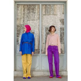 Allday 21DB70056AL0 Mor Wide Leg Yüksek Bel Pantolon