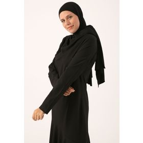Allday 23OB60074AL0 Siyah Degaje Yaka Kapüşonlu Kadın Elbise