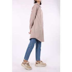 Allday BDX51007 Vizon Gizli Patlı Pamuklu Gömlek Tunik