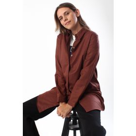 Allday BDX51007K Kahve Basic Gizli Patlı Gömlek Tunik