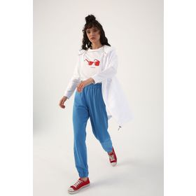 Allday BOS52073AL0 Beyaz Kapüşonlu Fermuarlı Kadın Sweat Hırka