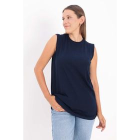 Allday BOX16008AL0 Lacivert %100 Pamuk Kolsuz T-shirt Tunik