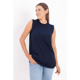 Allday BOX16008AL0 Lacivert %100 Pamuk Kolsuz T-shirt Tunik
