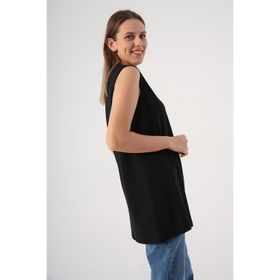 Allday BOX16008AL0 Siyah %100 Pamuk Kolsuz T-shirt Tunik