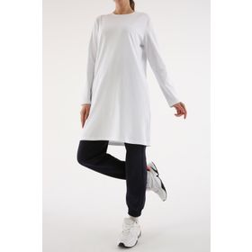 Allday BÖX52049AL9 Bej Büyük Beden Süprem Basic Kadın Sweat Tunik