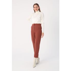 Allday Kiremit Paçası Yırtmaçlı Pantolon