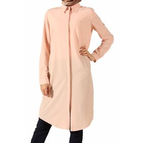 Allday Pembe Gizli Patlı Kadın Gömlek Tunik