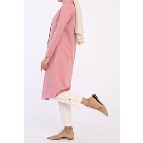 Allday Pembe Gizli Patlı Kadın Gömlek Tunik