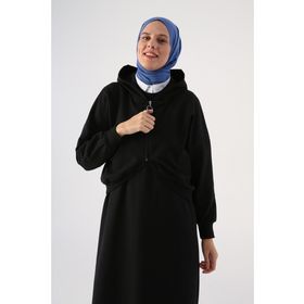 Allday Siyah Kısa Hırkalı Kolsuz Elbiseli Takım