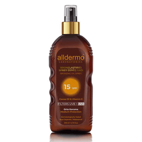 Alldermo 200 ml Güneş Yağı SPF 15 Sprey