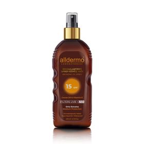 Alldermo Cocoa Oil SPF15+ 200 ml Bronzlaştırıcı Sprey Güneş Yağı