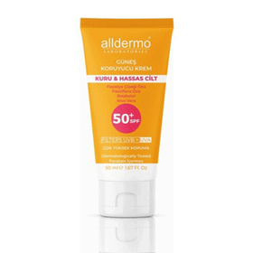Alldermo Kuru Hassas Cilt Sensitive Güneş Koruyucu Krem SPF50 + 50 ml