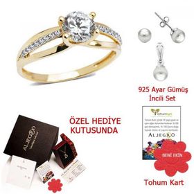 Allegro Gold Allegro Gold 14 Ayar Altın Tek Taş Yüzük AGT0053 14 Ayar Altın Tek Taş Yüzük
