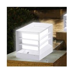 Alles 22.5 x 22.5 x 28 cm Beyaz Kasa Set Üstü Panjurlu Küp Bahçe Armatürü Dış Mekan Aplik