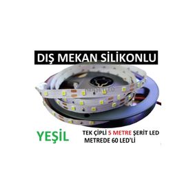 Alles 5 mt Tek Çip Silikonlu Yeşil Şerit Led Aydınlatma