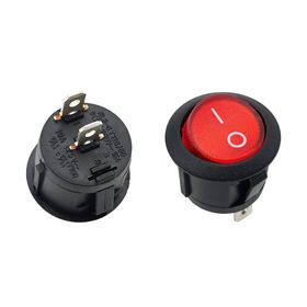 Allestock 2 Pin Işıklı On Off Yuvarlak Anahtar