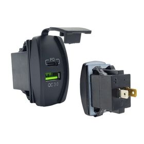 Allestock USB QC 3.0 ve Type-C PD Su Geçirmez Tekne Araba Araç Şarj Soketi