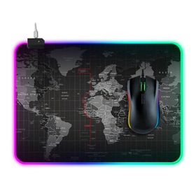 Ally Dünya Desenli RGB Led Işıklı 300x250x4mm Oyuncu Mouse Pad